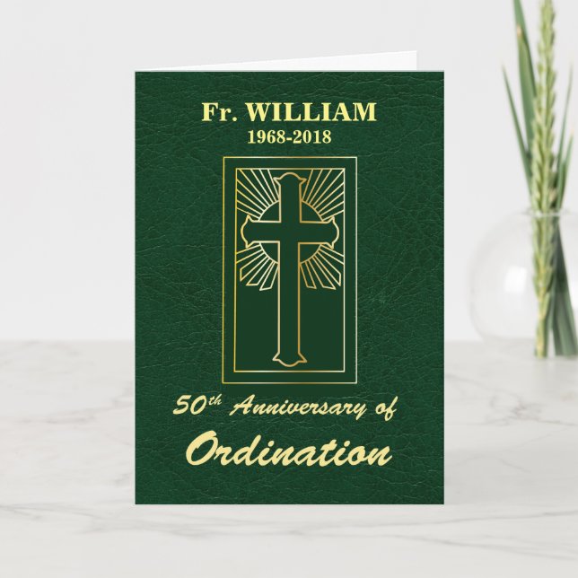 50 Jahre individuelle Name und Jahr der Ordination Karte (Vorderseite)