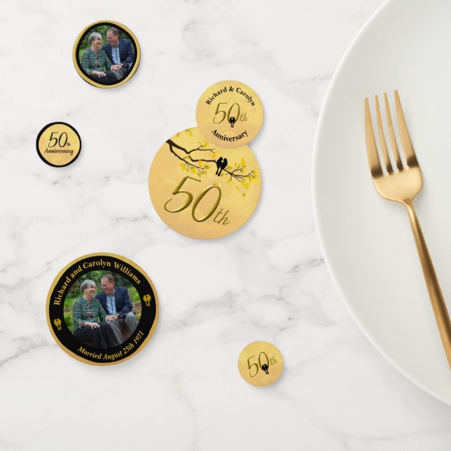 50 Jahre Lovebirds Foto Vorlage Confetti Konfetti (Gruppe)