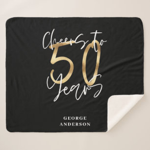 50 Jahre modernes Schwarz und Gold Sherpadecke