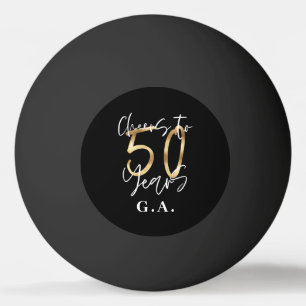 50 Jahre modernes Schwarz und Gold Tischtennisball