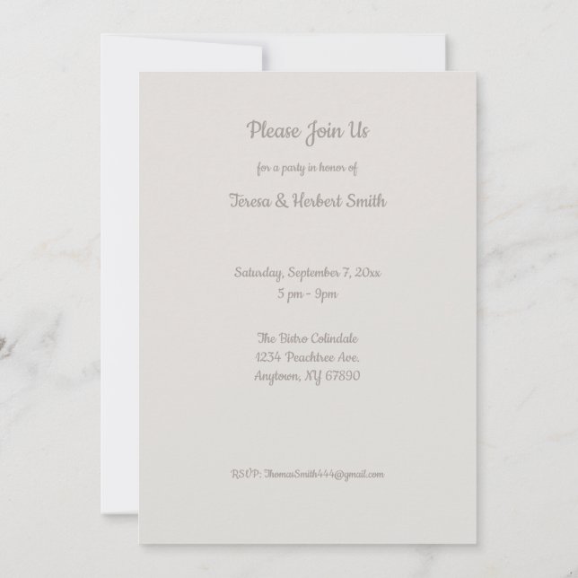 50 Jahre Party Custom Cake Einladung (Rückseite)