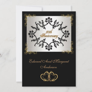 50 Jahre Party Einladung schwarz und weiß..