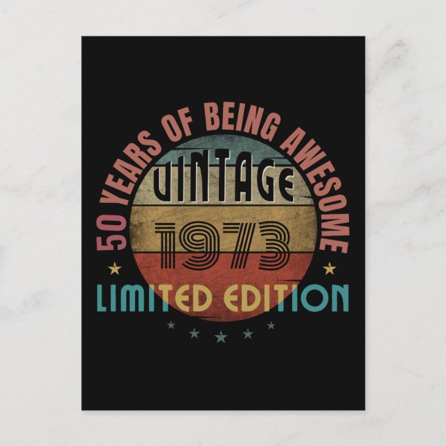 50 Jahre phantastisch Vintag 1973 Zoll Postkarte (Vorderseite)