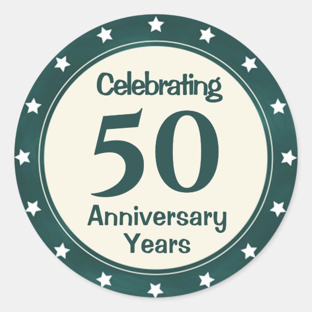 50 Jahre Runder Aufkleber (Vorderseite)