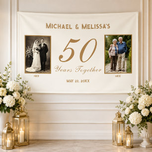 50 Jahre Zusammen Dann und Jetzt Foto-Jubiläum Banner