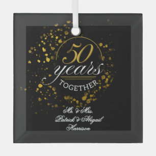 50 Jahre Zusammen Golden Hochzeit Jubiläum Ornament Aus Glas