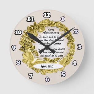 50-Jahres-Jubiläumsuhr Runde Wanduhr
