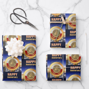 50-Jahres-Nüchternheits-Jubiläumsmedaille Geschenkpapier Set