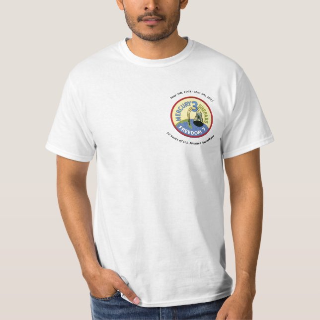 50. Jahrestag bemannter US-Raumflug T-Shirt (Vorderseite)