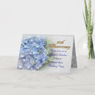 50. Jahrestag der Erneuerung Hydrangeas blau Feiertagskarte