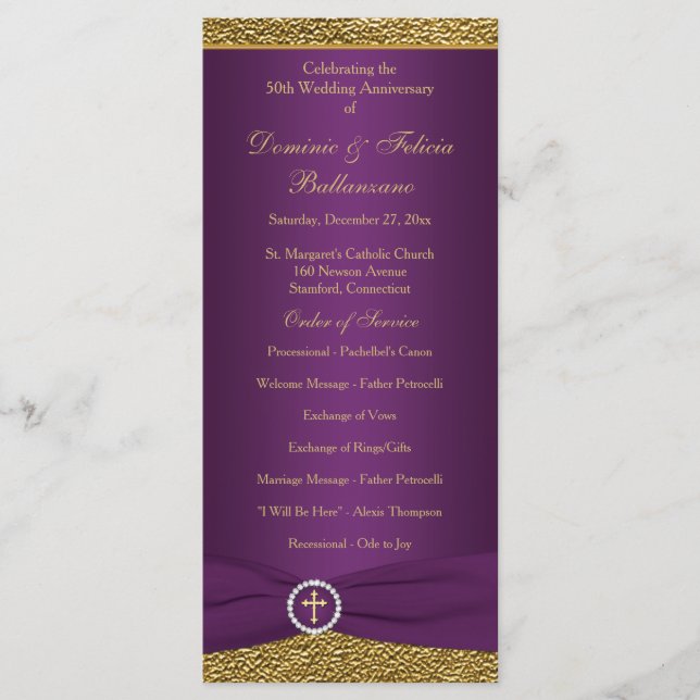 50. Jahrestag der Hochzeit - Erneuerungsprogramm Programm (Vorderseite)