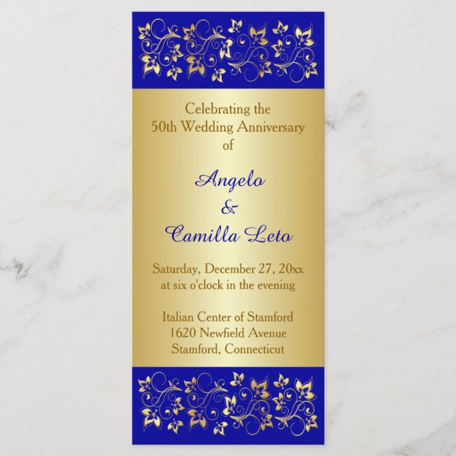 50. Jahrestag der Hochzeit - Erneuerungsprogramm Programm (Vorderseite)