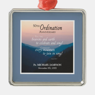 50. Jahrestag der Ordination Herzlichen Glückwunsc Ornament Aus Metall
