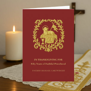 50. Jahrestag der Priesterweihe Agnus Dei Karte