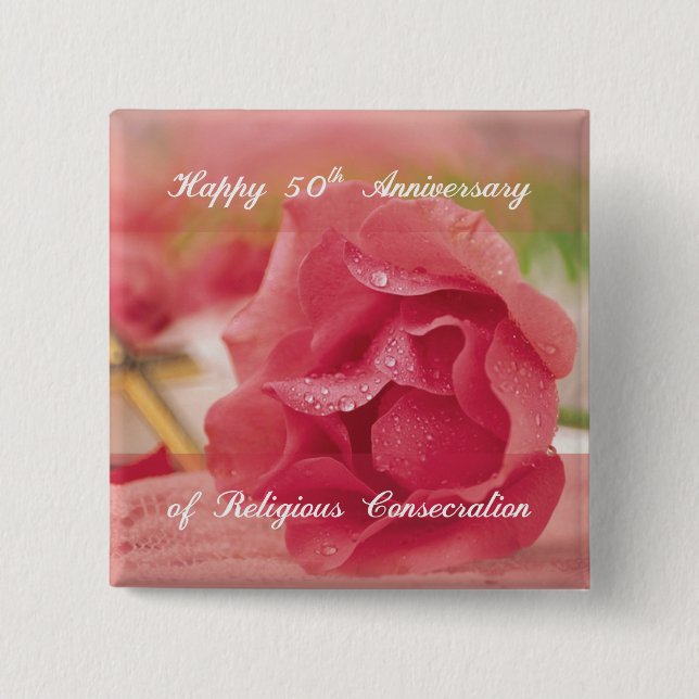 50. Jahrestag der religiösen Rose Button (Vorderseite)