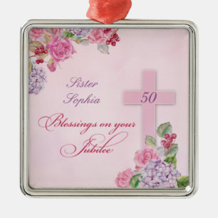 50. Jahrestag des religiösen Lebens Katholische N Ornament Aus Metall