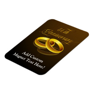 50. Jahrestag   Gold Script Magnet