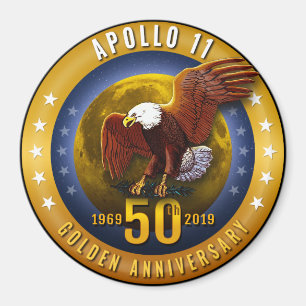 50. Jahrestag goldenes Eagle Apollo 11 und Mond - Magnet