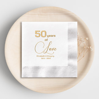 50. Jahrestag Hochzeit 50 Jahre Liebe Servietten Mit Folie