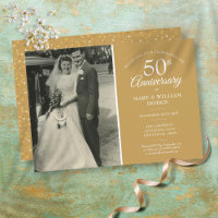 50. Jahrestag Hochzeit Foto Gold Herz Confetti