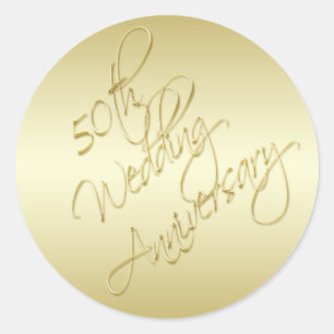 50. Jahrestags-Gold 1,5" Durchmesser-runder Runder Aufkleber