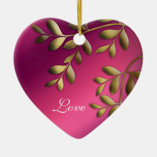 50. Jahrestags-Weihnachtsrosa-lila Gold Keramikornament
