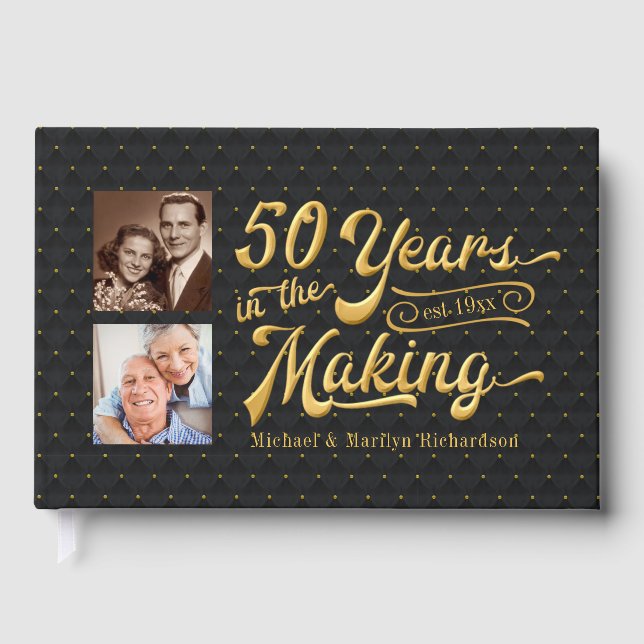 50-jährige Fotos zum Anfang Gästebuch (Vorderseite)