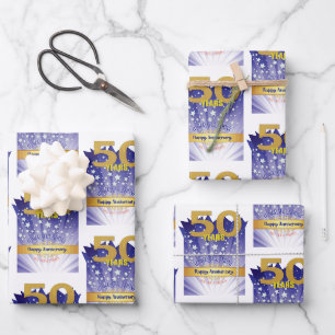 50-jähriges Erholungsjubiläum Fette Ziffern Geschenkpapier Set