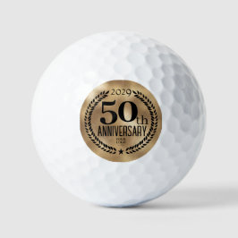 50-jähriges Firmenlogo Gold Golfball