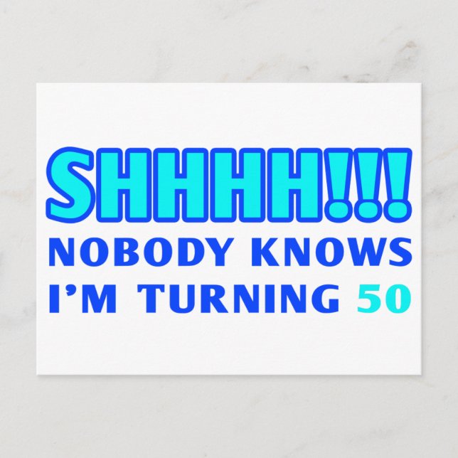 50-jähriges Gag-Geschenk Postkarte (Vorderseite)