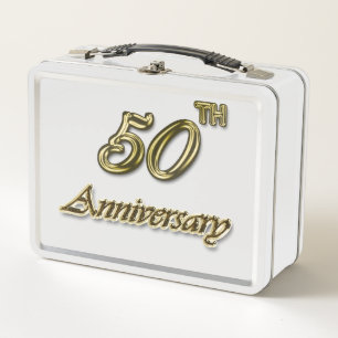 50-jähriges Gold Metall Lunch Box