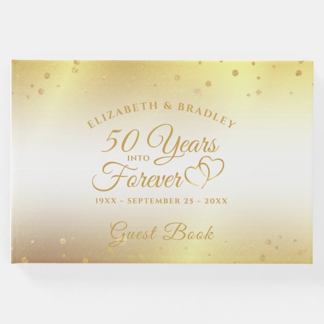 50-jähriges Jubiläum Gold vergeht JAHRE INS JAHR Gästebuch (Vorderseite)