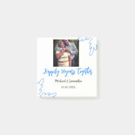 50-jähriges Jubiläum mit Namen für blaues Foto Post-it Klebezettel