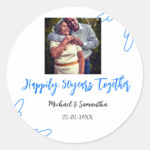 50-jähriges Jubiläum mit Namen für blaues Foto