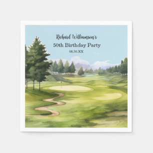 50. (JEDES JAHR) GEBURTSTAGSPARTY GOLFPLATZ SERVIETTE