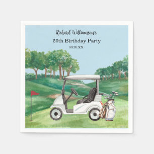 50. (JEDES JAHR) GEBURTSTAGSPARTY GOLFPLATZ SERVIETTE