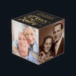 50. Jubiläum 4 Foto Black & Gold Personalisiert Würfel<br><div class="desc">Gönnen Sie sich ein goldenes Jubiläumsgeschenk mit vier Fotos des wunderschönen Paar 50 JAHRE IN THE MAKING. Das Thema Schwarz und Gold erlaubt es Ihnen, es mit den Namen der Paare und ihrem Hochzeitsjahr zu personalisieren. HINWEIS: Die schwarze Hintergrundfarbe kann nach Belieben geändert werden. Kontaktieren Sie den Designer, wenn Sie...</div>
