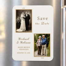 50. Jubiläum Dann und Jetzt Foto Save-the-Date