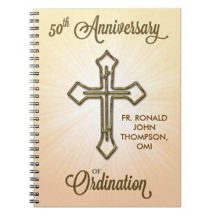 50. Jubiläum der Ordination, Gold Cross auf Star Notizblock