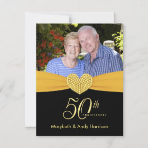 50. Jubiläum - Faux Pocket Foto-Einladungen Einladung