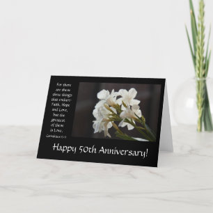 50. Jubiläum, floral, Bibelvers über Liebe Karte