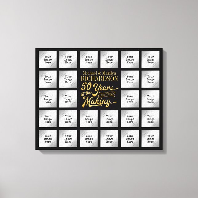 50 Jubiläum Foto Collage JAHRE IM MAKING Leinwanddruck (Vorderseite)
