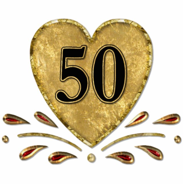 50. Jubiläum - Gold Fotoskulptur Schlüsselanhänger (Vorne)