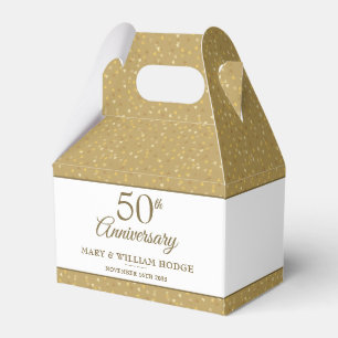 50. Jubiläum Gold Herz Konfetti Hochzeitsfoto Geschenkschachtel