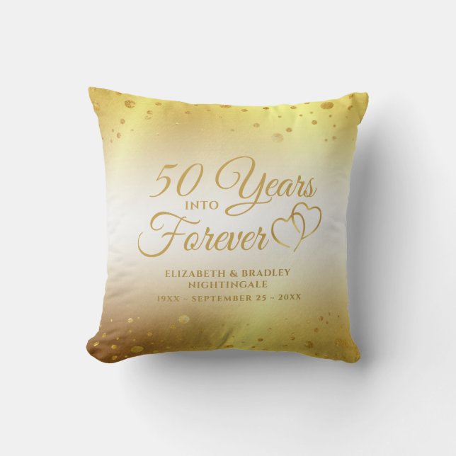 50. Jubiläum Gold JAHRE INTO FOREVER Kissen (Vorderseite)