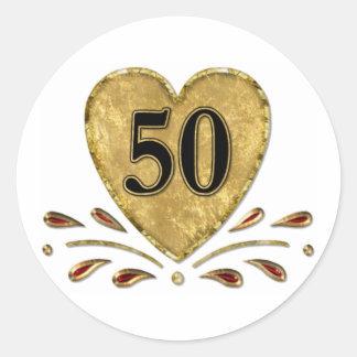 50. Jubiläum - Gold Runder Aufkleber