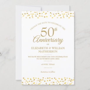 50. Jubiläum Goldene Herzen Datum ändern Einladung