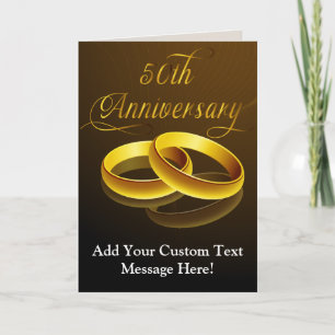 50. Jubiläum   Goldene Schrift Karte