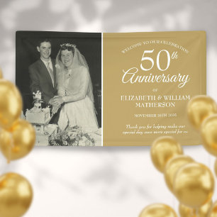 50. Jubiläum Hochzeit Foto Golden Willkommen Banner