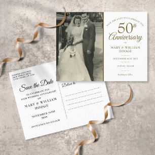 50. Jubiläum Hochzeit Foto Save the Date Ankündigungspostkarte